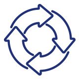geschlossener Kreislauf swissporTERA_Icon_05_Kreislauf_blau